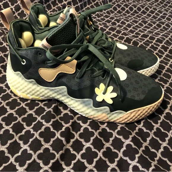 Adidas Mens James Harden Vol. 6 Basketball Shoes Green Oxide GW9032 Sz 10 Floral - Picture 1 of 11